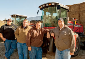 Ben, Spencer, Brad and Loren get ready for another day on the farm.