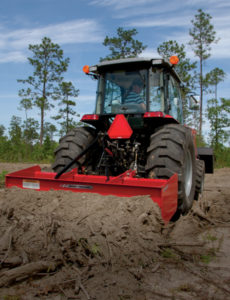 The Massey Ferguson box blade is a cinch to use.
