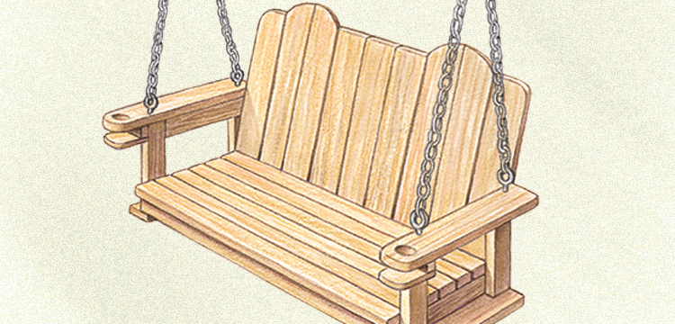 Как сделать сиденье для качелей со спинкой на цепях из дерева чертежи и фото